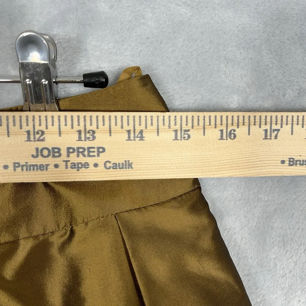 Talbots Petites Pure 100% Silk A-Line Midi Skirt Pleated Lined Champagne Gold‎ 8